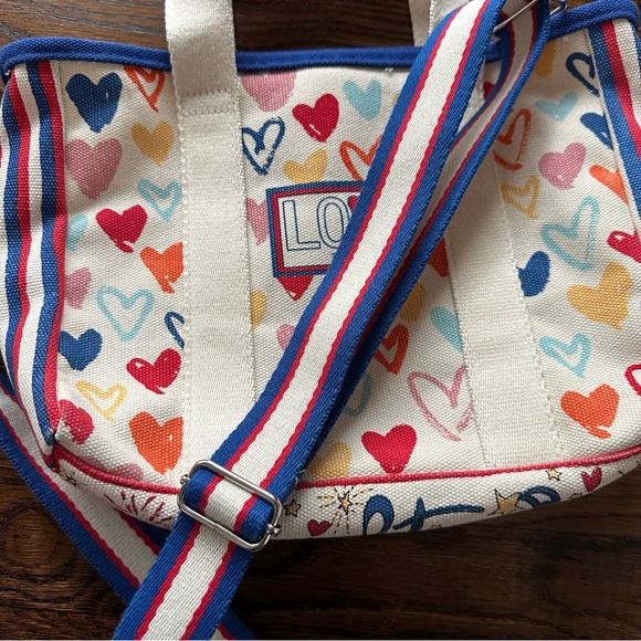 Brighton red white and blue Heart Canvas Totes - Picture 13 of 16